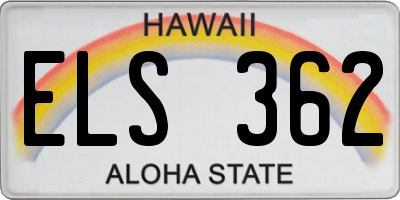 HI license plate ELS362