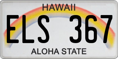 HI license plate ELS367