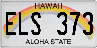 HI license plate ELS373