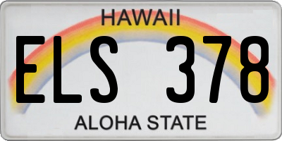 HI license plate ELS378