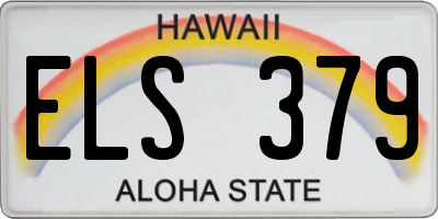 HI license plate ELS379