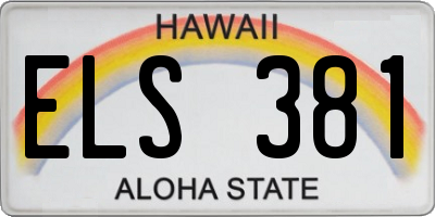 HI license plate ELS381