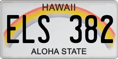 HI license plate ELS382