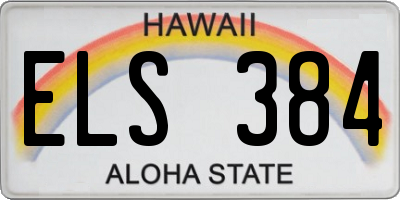 HI license plate ELS384