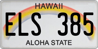 HI license plate ELS385