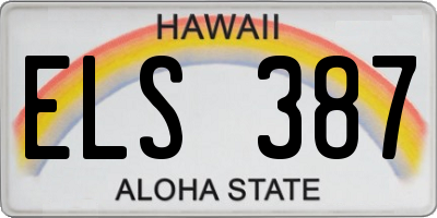 HI license plate ELS387