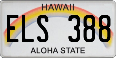HI license plate ELS388