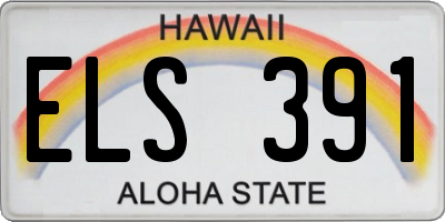 HI license plate ELS391