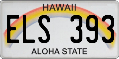 HI license plate ELS393