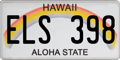 HI license plate ELS398