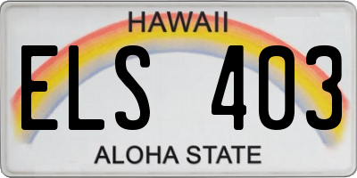 HI license plate ELS403