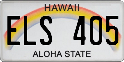 HI license plate ELS405
