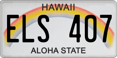 HI license plate ELS407