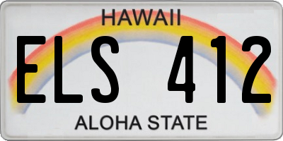 HI license plate ELS412