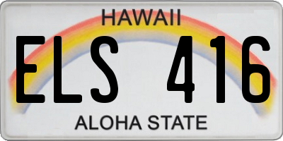 HI license plate ELS416