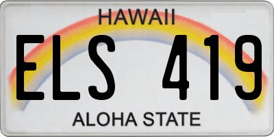 HI license plate ELS419