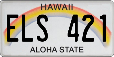 HI license plate ELS421