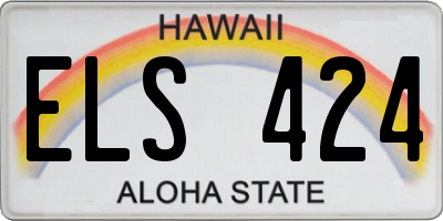 HI license plate ELS424