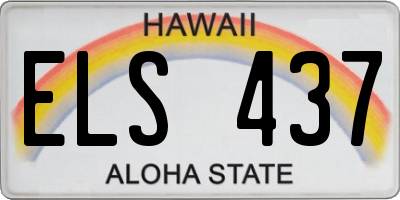HI license plate ELS437