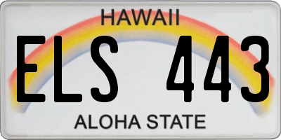 HI license plate ELS443