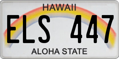 HI license plate ELS447