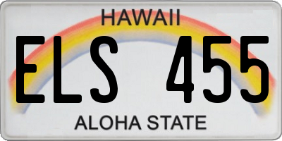 HI license plate ELS455