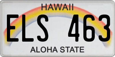HI license plate ELS463