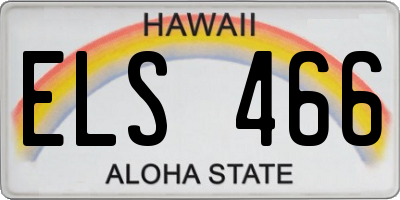HI license plate ELS466