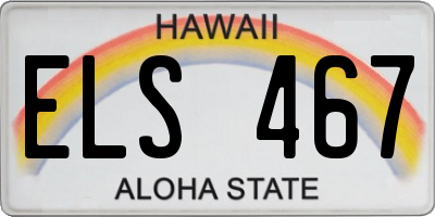 HI license plate ELS467