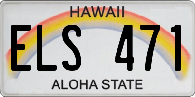 HI license plate ELS471