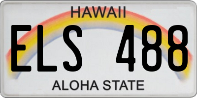 HI license plate ELS488