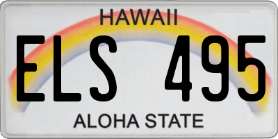 HI license plate ELS495