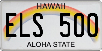 HI license plate ELS500