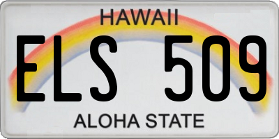 HI license plate ELS509