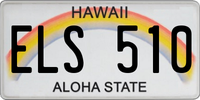 HI license plate ELS510
