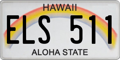 HI license plate ELS511