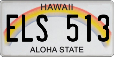 HI license plate ELS513