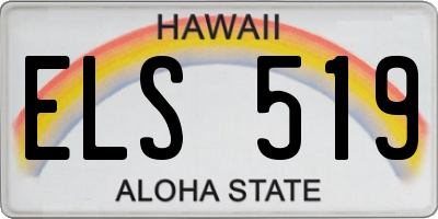 HI license plate ELS519