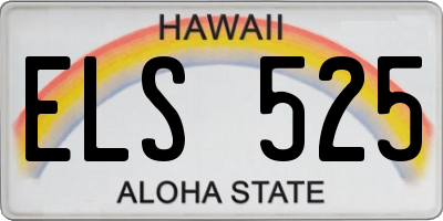 HI license plate ELS525