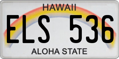 HI license plate ELS536