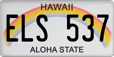 HI license plate ELS537