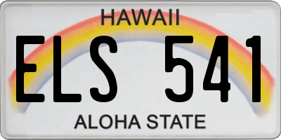 HI license plate ELS541