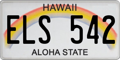 HI license plate ELS542