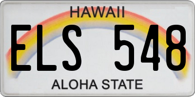 HI license plate ELS548