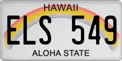 HI license plate ELS549
