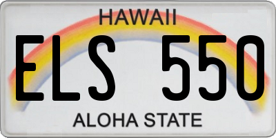 HI license plate ELS550