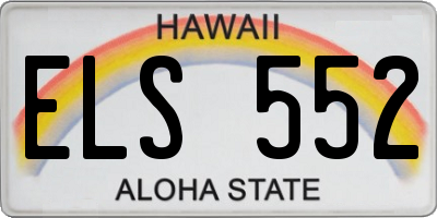 HI license plate ELS552