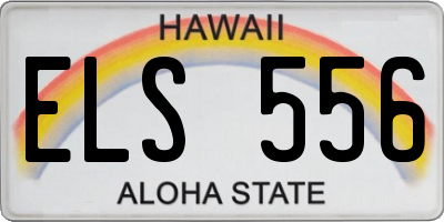 HI license plate ELS556