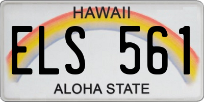 HI license plate ELS561