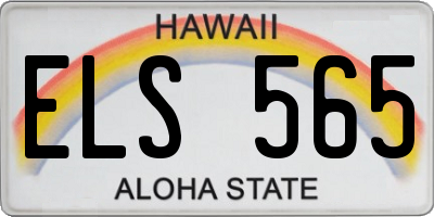 HI license plate ELS565